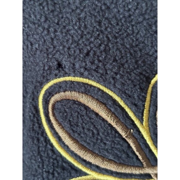 Bob Mackie Wearable Art Black Fleece Jacket With Gold Embroidery Size Medium - Picture 8 of 10